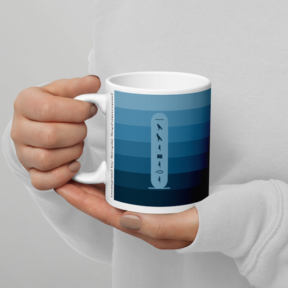 Custom Name Gradient Striped Coffee Mug 11 OZ-by SS-blue