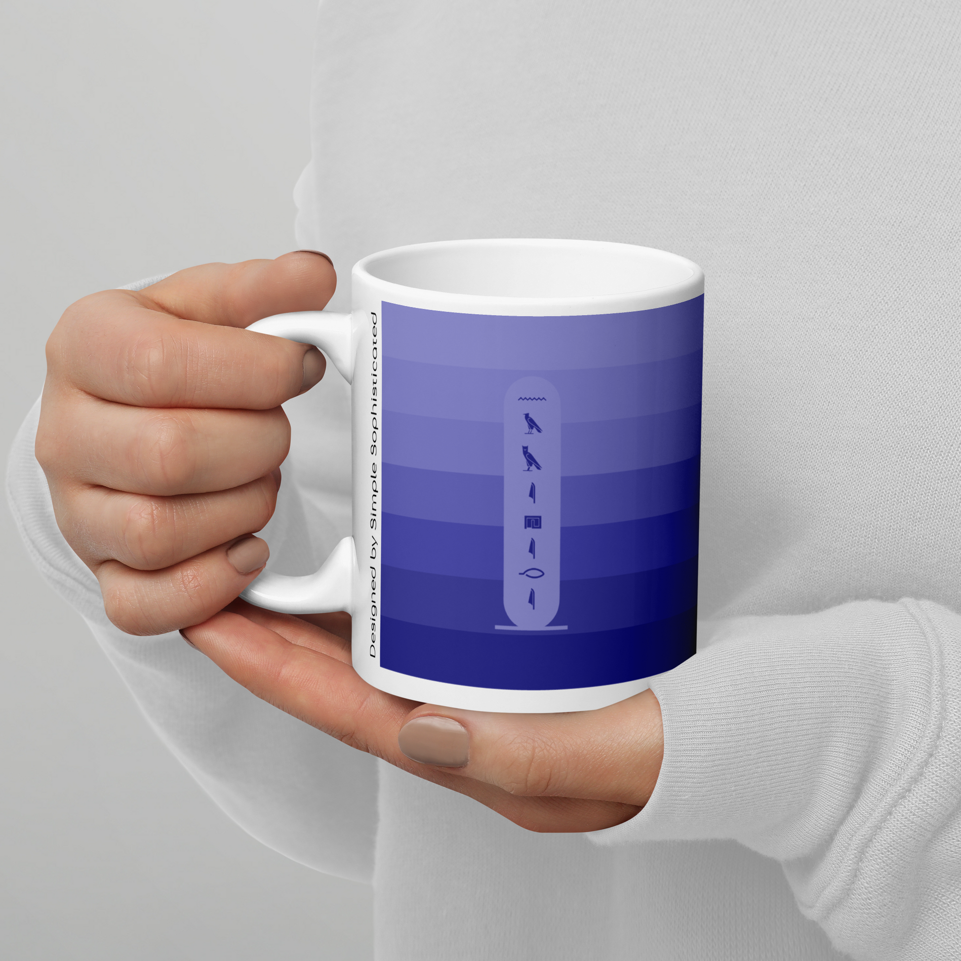 Custom Name Gradient Striped Coffee Mug 11 OZ-by SS-PURPLE