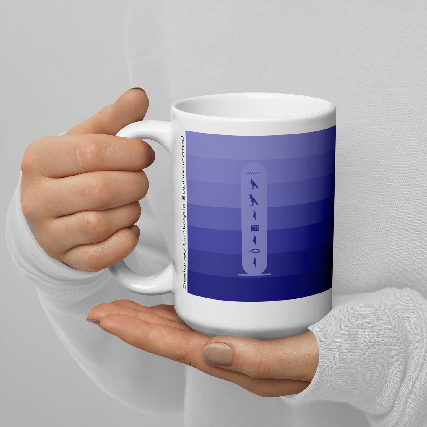 Custom Name Gradient Striped Coffee Mug 15 OZ-by SS-PURPLE