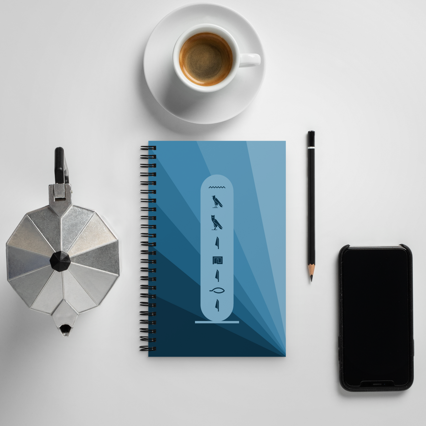 Custom Name Ray of Light Spiral Notebook -by SS-Blue-Front