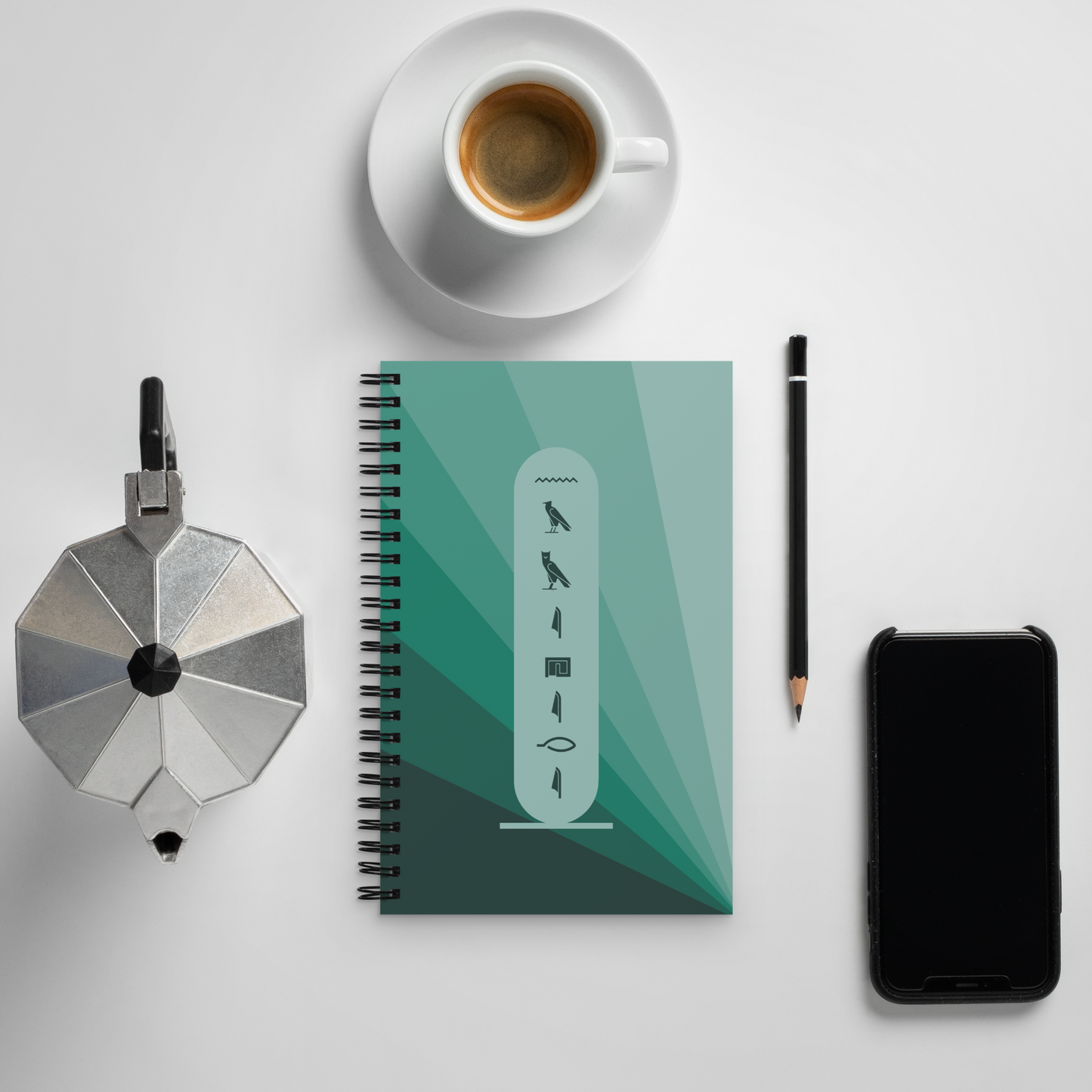 Custom Name Ray of Light Spiral Notebook -by SS-Green-Front