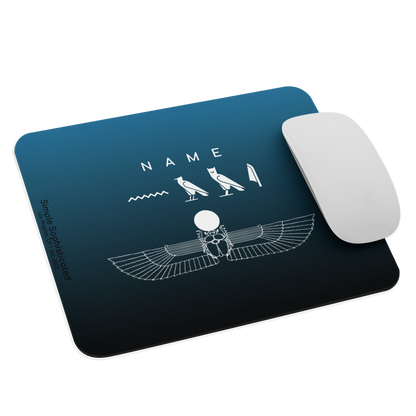 Custom Name Winged Scarab Mouse Pad-by SS-Blue