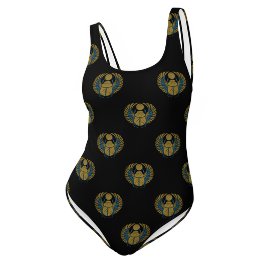 Ancient Egypt Winged Scarab Printed One-Piece Swimsuit XS - S - M - L - XL - 2XL - 3XL