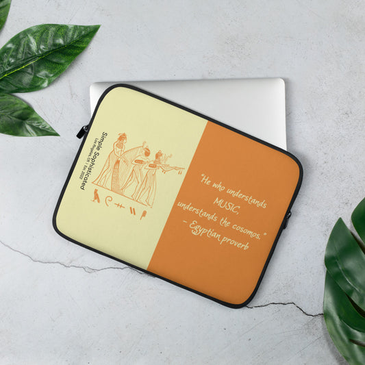 Ancient Egyptian Music Proverb Laptop Sleeve 13 inch-by SS-Cream Orange