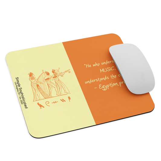 Ancient Egyptian Music Proverb Mouse Pad-by SS-Cream Orange