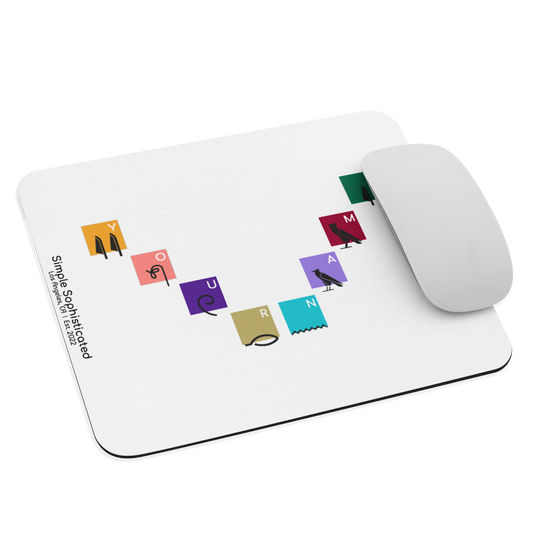 Custom Name Color Boxes Mouse Pad in English and Hieroglyphics - by SS