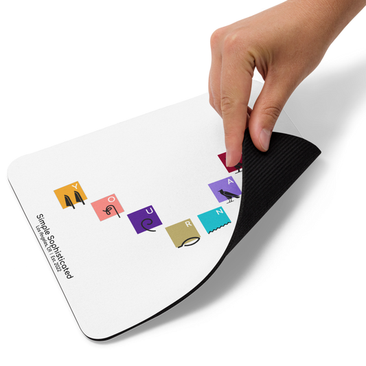 Custom Name Color Boxes Mouse Pad in English and Hieroglyphics - by SS