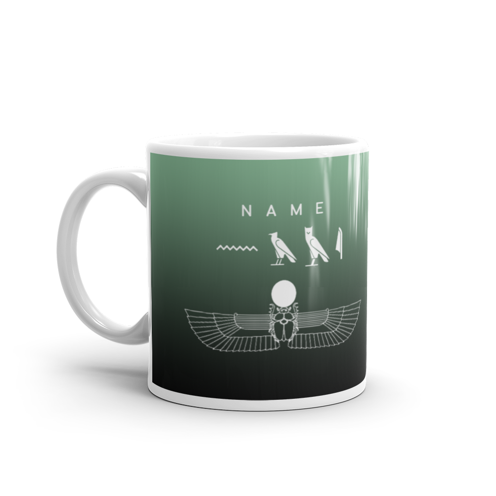 Custom Name Winged Scarab Mug 11 OZ-by SS-Mint Green