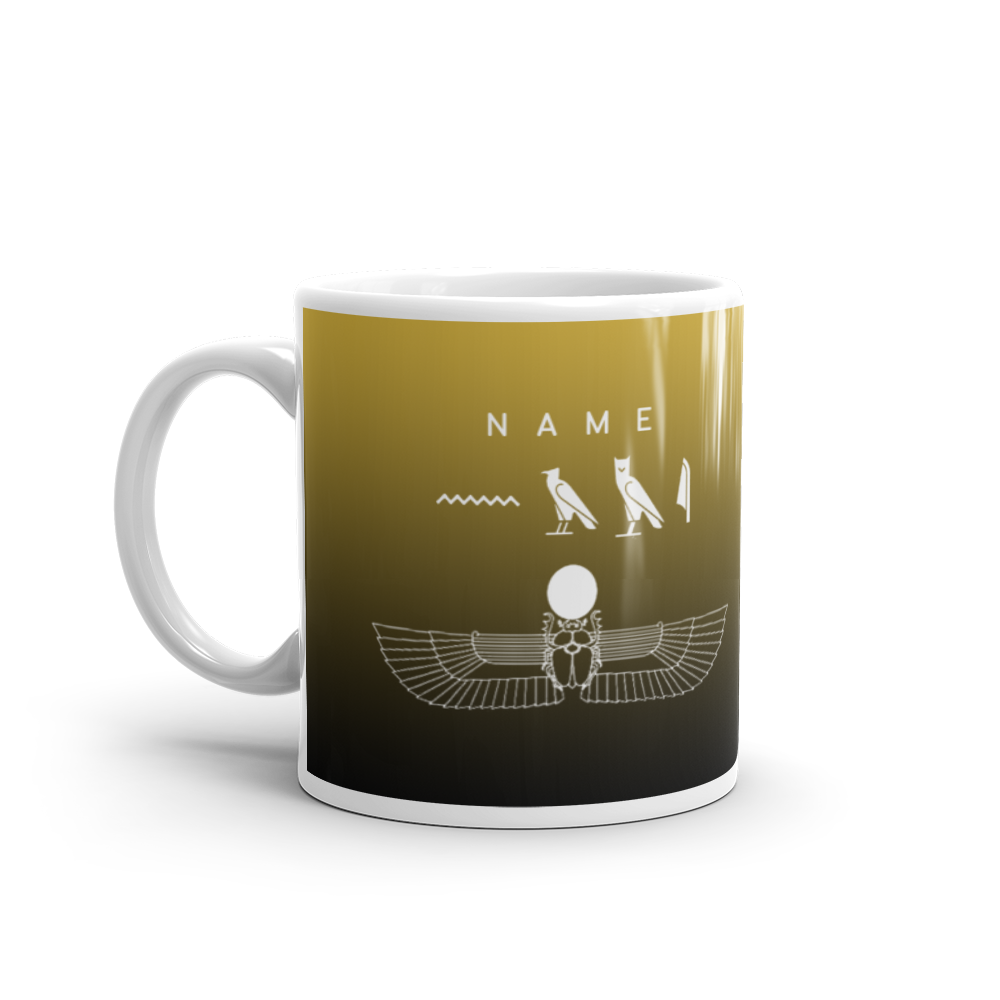 Custom Name Winged Scarab Mug 11 OZ-by SS-Gold