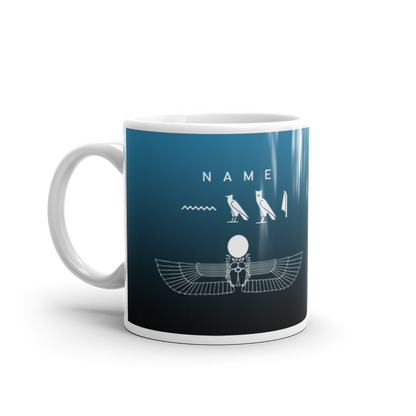 Custom Name Winged Scarab Mug 11 OZ-by SS-Blue