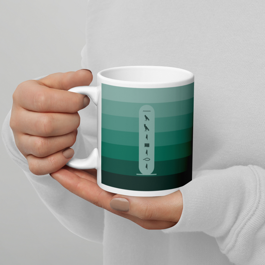 Custom Name Gradient Striped Coffee Mug 11 OZ-by SS-green