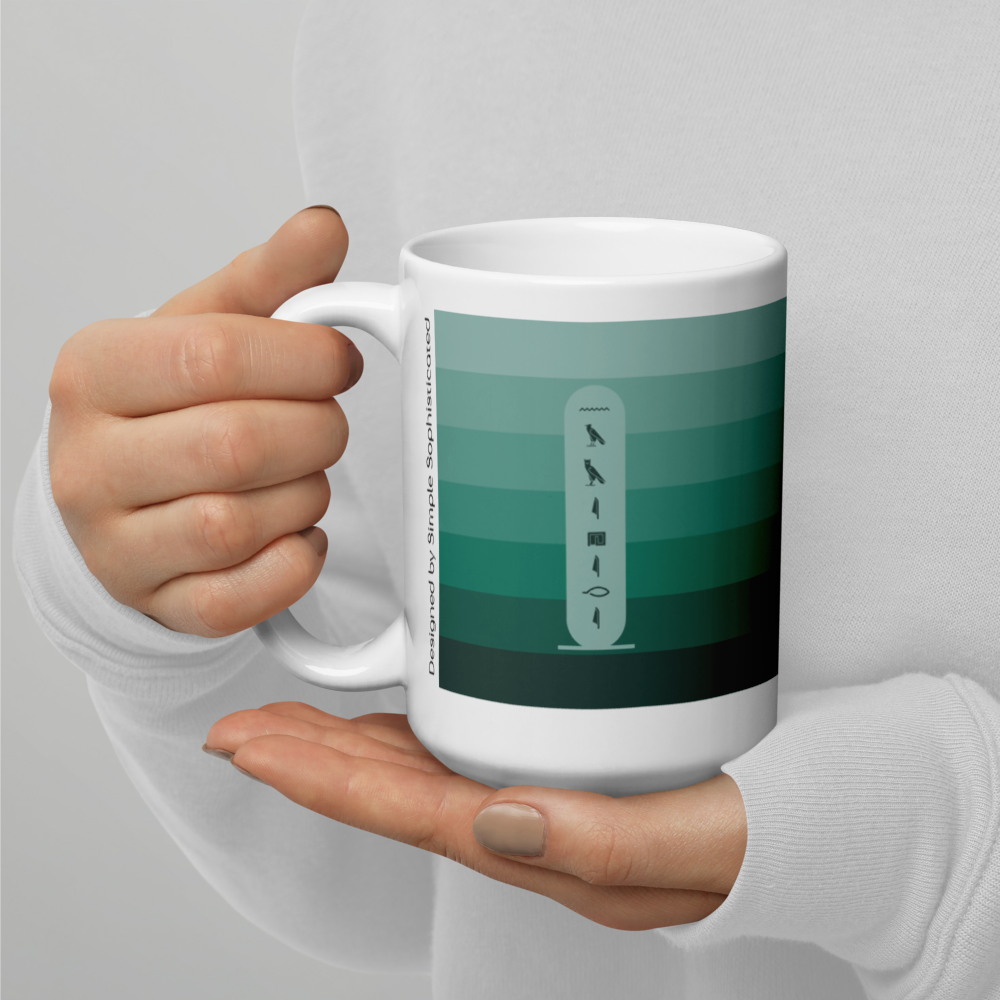 Custom Name Gradient Striped Coffee Mug 15 OZ-by SS-green