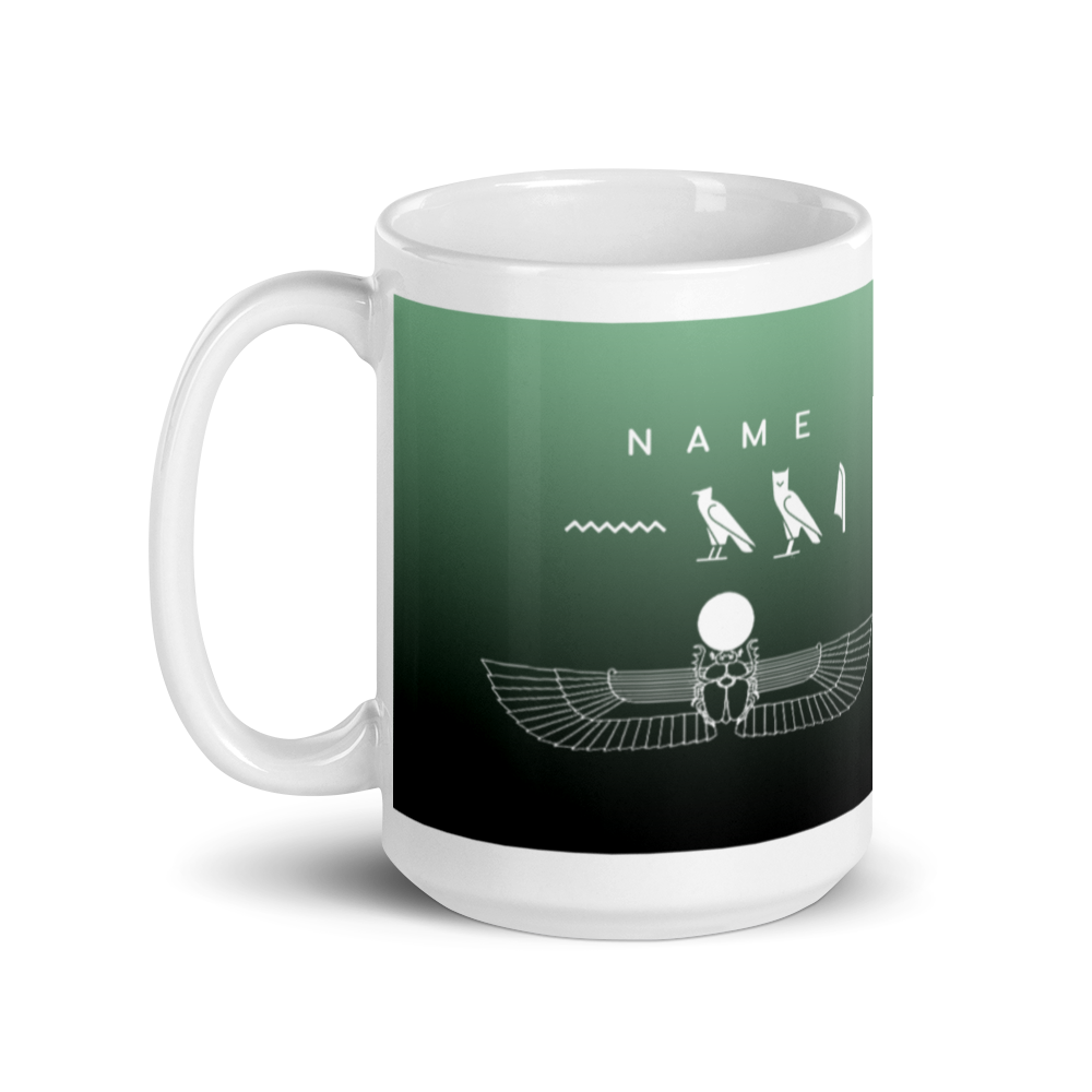 Custom Name Winged Scarab Mug 15 OZ-by SS-Mint Green