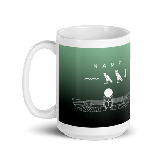 Custom Name Winged Scarab Mug 15 OZ-by SS-Mint Green