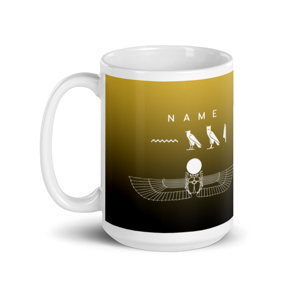 Custom Name Winged Scarab Mug 15 OZ-by SS-Gold