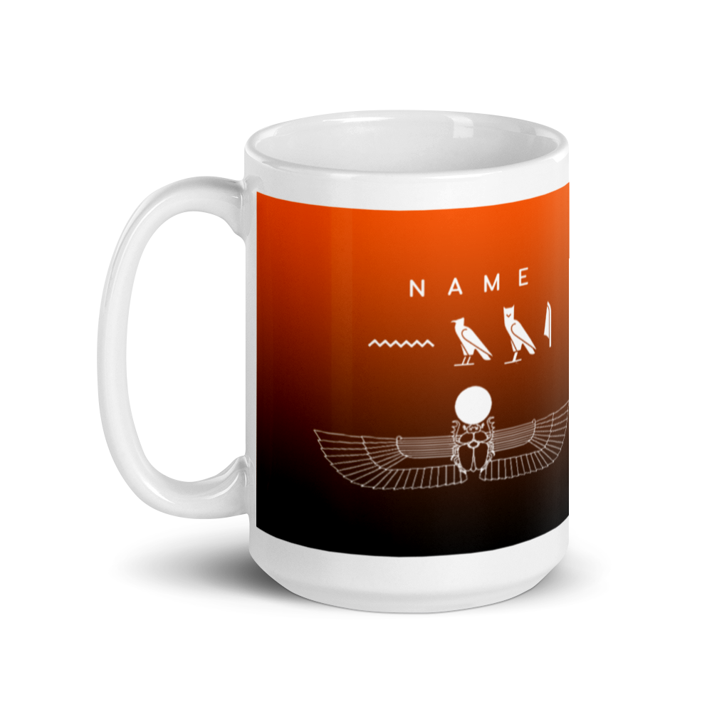 Custom Name Winged Scarab Mug 15 OZ-by SS-Orange